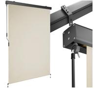 tectake® Store banne Vertical avec Manivelle, Multi-Fonction Store Vertical Enroulable Brise Soleil Brise Vue Jardin Brise Vue Balcon Opaque en Acier laqué époxy - Beige, 120 x 250 cm