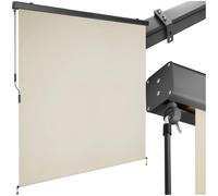 tectake® Store banne Vertical avec Manivelle, Multi-Fonction Store Vertical Enroulable Brise Soleil Brise Vue Jardin Brise Vue Balcon Opaque en Acier laqué époxy - Beige, 180 x 250 cm