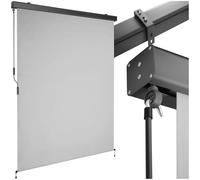 tectake® Store banne Vertical avec Manivelle, Multi-Fonction Store Vertical Enroulable Brise Soleil Brise Vue Jardin Brise Vue Balcon Opaque en Acier laqué époxy - Gris Clair, 140 x 250 cm