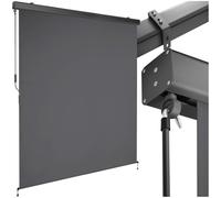 tectake® Store banne Vertical avec Manivelle, Multi-Fonction Store Vertical Enroulable Brise Soleil Brise Vue Jardin Brise Vue Balcon Opaque en Acier laqué époxy - Gris foncé, 160 x 250 cm