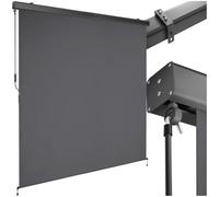 tectake® Store banne Vertical avec Manivelle, Multi-Fonction Store Vertical Enroulable Brise Soleil Brise Vue Jardin Brise Vue Balcon Opaque en Acier laqué époxy - Gris foncé, 180 x 250 cm