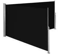 tectake® Store Brise Vue Jardin Retractable Multi-Fonction Store latéral Double Enroulable Brise Soleil Paravent Exterieur Opaque en Aluminium Store banne pour Terrasse Jardin - Noir | 200 x 600 cm