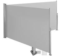 tectake® Store Brise Vue Jardin Retractable Multi-Fonction Store latéral Double Enroulable Brise Soleil Paravent Exterieur Opaque en Aluminium Store banne pour Terrasse Jardin - Gris | 200 x 600 cm