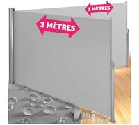 tectake® Store Brise Vue Jardin Retractable Multi-Fonction Store latéral Double Enroulable Brise Soleil Paravent Exterieur Opaque en Aluminium Store banne pour Terrasse Jardin - Gris | 160 x 600 cm