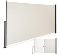 tectake® Store latéral 180 x 300 cm, Résistant aux intempéries, Protection Soleil et Vent, Brise Vue Opaque, Tissu en Polyester Enduit, Auvent latéral Extensible, Mécanisme d'enroulement - Beige