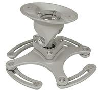 TecTake® Support Videoprojecteur Plafond, Charge Max. 30kg, 4 Rails de Fixation, Support Universel à rotule pour projecteur Video, Orientable à 360° et Inclinable à 25°, Distance au Mur 13,4cm, Blanc