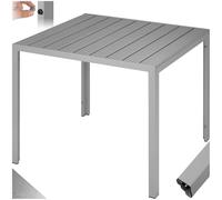 TecTake® Table à Manger Extérieur & Intérieur en Aluminium & Aspect Bois 90 x 90 x 74,5 cm Résistante aux intempéries pour Salon de Jardin Exterieur Mobilier de Jardin Amenagement Balcon Terrasse