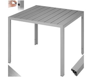 tectake® Table à Manger Extérieur & Intérieur en Aluminium & Aspect Bois 90 x 90 x 74,5 cm Résistante aux intempéries pour Salon de Jardin Exterieur Mobilier de Jardin Amenagement Balcon Terrasse