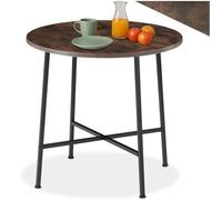 TecTake® Table à Manger Ronde 80 x 76 cm pour Salle à Manger, Table Cuisine Style Industriel Tables de Salle à Manger, Meuble Industriel, Meuble Salon Séjour Cuisine Bois et Acier, Bois foncé