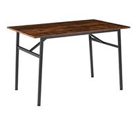 TecTake® Table à Manger Tendance 120 x 75 x 76 cm pour Salle à Manger, Table Cuisine Style Industriel Tables 4 Places, Meuble Industriel, Meuble Salon Séjour Cuisine Bois et Acier, Bois foncé