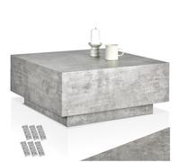 TecTake® Table Basse Carré Design Moderne Aspect Béton 80x80x35 cm avec Pied Bout de canape Meuble d'appoint pour Salon, Chambre, Bureau, Dressing, Tables de Nuit, Table de Chevet