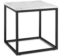 tectake® Table Basse Carrée 45x45cm Aspect Marbre Table de Chevet Design Moderne Bout de canape Meuble d'appoint pour Salon, Chambre, Bureau, Dressing, Tables de Nuit, Entrée