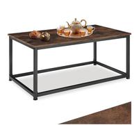 tectake® Table Basse rectangulaire, 100 x 55 x 45,5 cm, Table Basse Salon, Meuble Salon Style Industriel, Meuble Industriel Bois et Acier, Bout de canape, Décoration Maison, Bois foncé