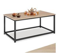 tectake® Table Basse rectangulaire, 100 x 55 x 45,5 cm, Table Basse Salon, Meuble Salon Style Industriel, Meuble Industriel Bois et Acier, Bout de canape, Décoration Maison, Bois Clair