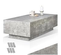 TecTake® Table Basse Rectangulaire Design Moderne Aspect Béton 120x60x35 cm avec Pied Bout de canape Meuble d'appoint pour Salon, Chambre, Bureau, Dressing, Tables de Nuit, Table de Chevet