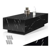 TecTake® Table Basse Rectangulaire Design Moderne Aspect Marbre Noir 120x60x35 cm avec Pied Bout de canape Meuble d'appoint pour Salon, Chambre, Bureau, Dressing, Tables de Nuit, Table de Chevet