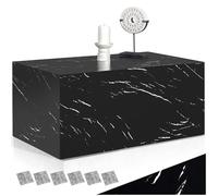 TecTake® Table Basse Rectangulaire Design Moderne Aspect Marbre Noir 90x50x40 cm sans Pied Bout de canape Meuble d'appoint pour Salon, Chambre, Bureau, Dressing, Tables de Nuit, Table de Chevet