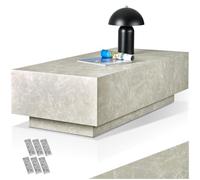 Table basse - TECTAKE - Table d'appoint avec pieds LASLEY en bois MDF sans montage - 120 x 60 x 35 cm - Aspect Travertin