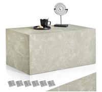 TecTake® Table Basse Rectangulaire Design Moderne Aspect Travertin 90x50x40 cm sans Pied Bout de canape Meuble d'appoint pour Salon, Chambre, Bureau, Dressing, Tables de Nuit, Table de Chevet
