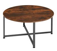 TecTake® Table Basse Salon Ø88,5 x 47 cm, Table Basse Style Industriel Sobre, Bout de canape, Meuble Salon, Meuble Bureau, Chambre, Décoration Maison, Rangement, Bois foncé