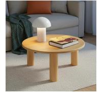 Table basse - TECTAKE - Table d'appoint SISSI ronde avec pieds en bois massif et plateau en MDF plaqué, Ø 80 x 35,5 cm - Chêne clair