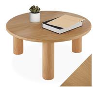 tectake® Table basse salon Table d'appoint Ronde en MDF & Bois massif Ø80x35,5cm Design Moderne Bout de canape Meuble d'appoint pour Décoration Salon, Chambre, Bureau, Dressing, Tables de Nuit, Maison