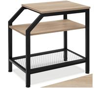 tectake® Table d'appoint 36,5 x 58,5 x 59,5 cm, Table Basse Salon à 3 Niveaux Style Industriel, Meuble Salon, Bout de Canapé, Meuble Entree Couloir, Bureau, Chevet de lit Chambre, Bois Clair