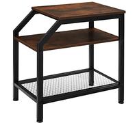 TecTake® Table d'appoint 36,5 x 58,5 x 59,5 cm, Table Basse Salon à 3 Niveaux Style Industriel, Meuble Salon, Bout de Canapé, Meuble Entree Couloir, Bureau, Chevet de lit Chambre, Bois foncé