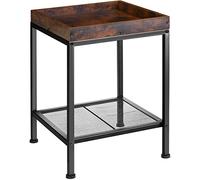 TecTake Table d’appoint Industrielle Table Basse Bout de canapé Table de Salon Table de Chevet Bois MDF - diverses Couleurs (Bois foncé Style Industriel)