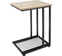 TecTake Table d'Appoint à 2 Niveaux Bout de Canapé Style Industriel Table Basse avec Etagère en Treillis - Diverses Couleurs (Marron Clair)