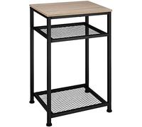 TecTake Table d'Appoint à 3 Niveaux Table Basse avec 2 Etagères en Treillis Style Industriel Bout de Canapé - Diverses Couleurs (Marron Clair)