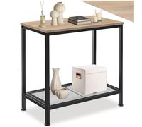 tectake® Table d'appoint, Bout de canapé 60 x 30,5 x 60,5 cm, Meuble Salon, Bureau, Chambre, Style Industriel, Table de Chevet, Petit Meuble de Rangement Salon, Canape, Décoration Maison, Bois Clair
