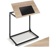 tectake® Table d'appoint Canapé 55 x 35 x 66,5 cm, Bout de Canape avec Plateau inclinable sur 13 positions, Butée pour Ordinateur portable Tablette et Livre, Teletravail Plateau repas, Table de chevet