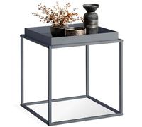 tectake® Table d'appoint carrée, 40 x 40 x 44 cm Petite Table basse de Salon empilable Plateau amovible Cadre en acier Meuble Déco Bout de canapé Meuble d'appoint Canape, Décoration Maison, Gris foncé