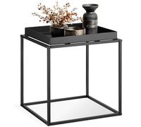 TecTake® Table d'appoint carrée, 40 x 40 x 44 cm, Petite Table Basse de Salon empilable, Plateau Amovible Cadre en Acier, Meuble Déco Bout de canapé, Meuble d'appoint Canape, Décoration Maison, Noir