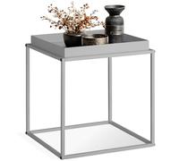 TecTake® Table d'appoint carrée, 40 x 40 x 44 cm, Petite Table Basse de Salon empilable, Plateau Amovible Cadre en Acier, Meuble Déco Bout de canapé, Meuble d'appoint Canape, Décoration Maison, Gris