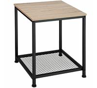 TecTake® Table d'appoint carrée 45,5 x 45,5 x 55,5 cm, Bout de canape Table de Chevet Meuble Salon Chevet de lit, 2 Niveaux, Petit Meuble de Rangement Canapé, Salon Chambre Bureau Entrée, Bois Clair