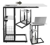 TecTake® Table d'appoint pour Ordinateur Portable 50-73 x 30 x 61,5 cm Table de Nuit Moderne Bout de canape Table de Salon Meuble d'appoint pour Salon, Chambre, Bureau, Dressing, entrée, canapé