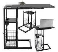 TecTake® Table d'appoint pour Ordinateur Portable 50-73 x 30 x 61,5 cm Table de Nuit Moderne Bout de canape Tables de Salon Meuble d'appoint pour Salon, Chambre, Bureau, Dressing, entrée, canapé