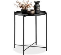TecTake® Table d'appoint Ronde, 45,5 x 45,5 x 53 cm, Petite Table Basse de Salon, Gueridon Plateau Amovible, Meuble Bout de canapé, Meuble d'appoint Canape Décoration Maison, Déco Chambre, Noir