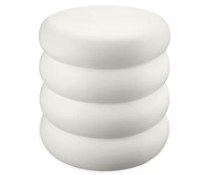 tectake® Table d'appoint Ronde, Ø45x46 cm, Max. 25 kg, Surface Lisse & Mate | Oxyde de magnésium, Protection antidérapante en mousse, Intérieur & Extérieur, Résistante aux intempéries, Crème