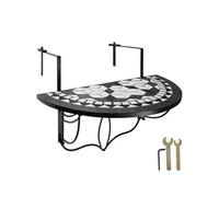 TecTake Table de balcon rabattable - noir/blanc