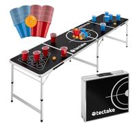 TecTake Table de Beer Pong Pliable et Transportable, Jeux Extérieur Adulte, Jeux à Boire, 6 Balles Ping Pong et 100 gobelets Inclus, Jeu Soirée, Jeu Apéro