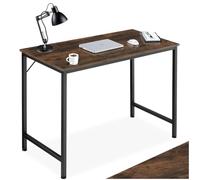 TecTake® Table de Bureau Design Industriel en Bois MDF & Acier Bureau Ergonomique 100x50x75,5cm Bureaux Informatique Bureaux Ordinateur Teletravail - Bois foncé Industriel Rustique