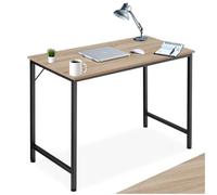 TecTake® Table de Bureau Design Industriel en Bois MDF & Acier Bureau Ergonomique 100x50x75,5cm Bureaux Informatique Bureaux Ordinateur Teletravail - Bois Clair Industriel Chêne Sonoma