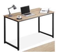 TecTake® Table de Bureau Design Industriel en Bois MDF & Acier Bureau Ergonomique 120x59x76,5cm Bureaux Informatique Bureaux Ordinateur Teletravail - Bois Clair Industriel Chêne