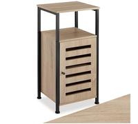 TecTake® Table de Chevet 38,5 x 31,5 x 81 cm, Style Industriel, Table de Nuit, Porte magnétique et étagère réglable, Meuble d'appoint Chambre, Salon, Bureau, Petit Meuble de Rangement, Bois Clair