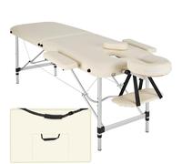 TecTake® Table de Massage Pliante Professionnelle 2 Zones Aluminium Cosmetique Lit de Massage Table Esthetique Tatouage Portable avec Repose Bras, Housse de Transport Incluse