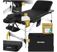 TecTake® Table de Massage Pliante Professionnelle 3 Zones Aluminium Cosmetique Lit de Massage Table Esthetique Tatouage Portable avec Appuie-tête Amovible Repose Bras, Housse de Transport Incluse