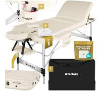 tectake® Table de Massage Pliante Professionnelle 3 Zones Aluminium Cosmetique Lit de Massage Table Esthetique Tatouage Portable avec Appuie-tête Amovible Repose Bras, Housse de Transport Incluse
